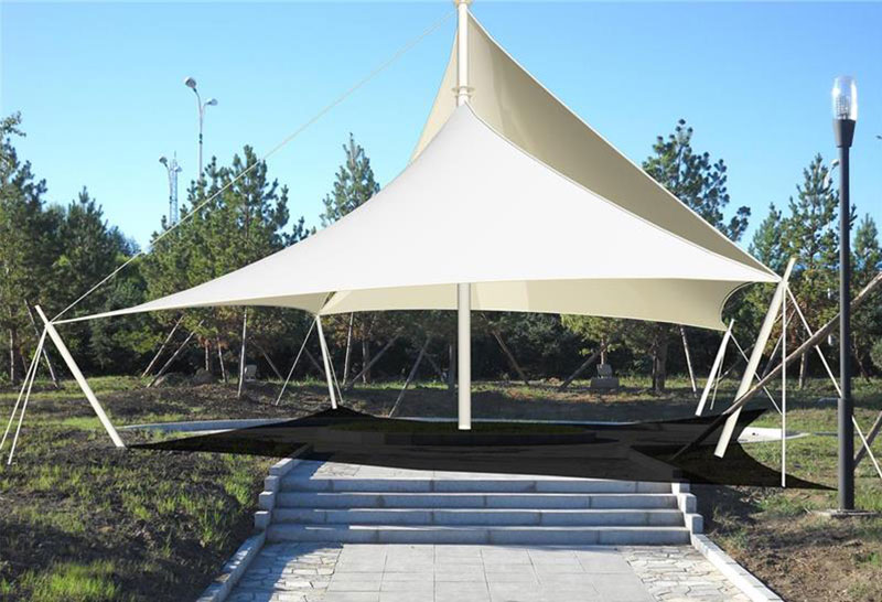 tensile roof structure for garden shade