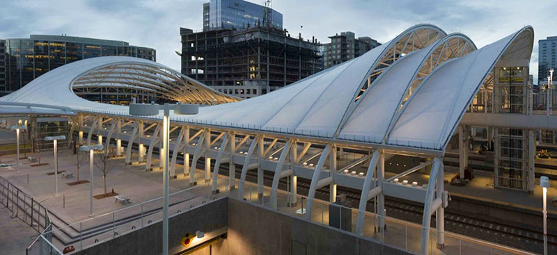 tensile structure for train station