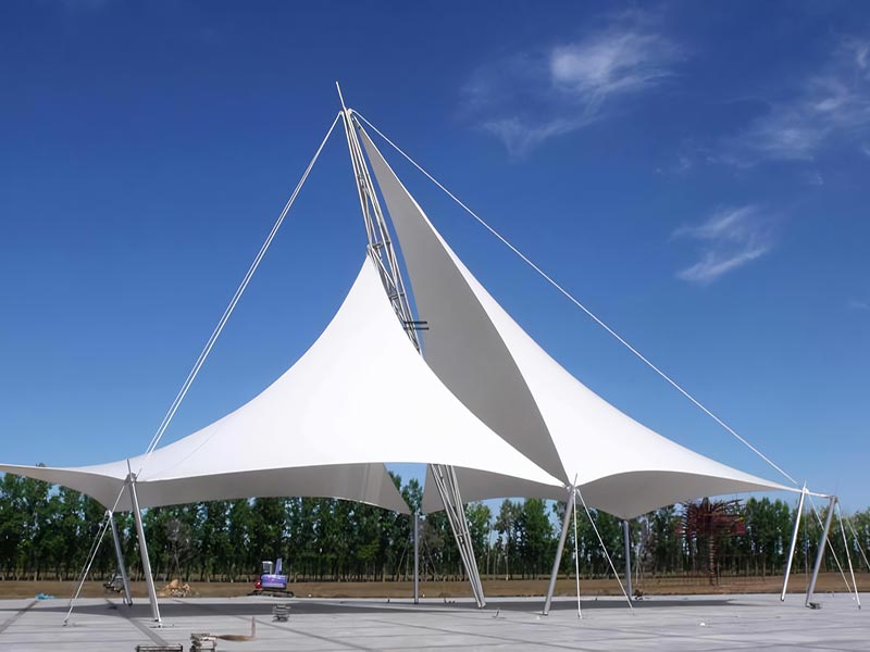 Mongolia landscape plaza park tensile structure sunshade