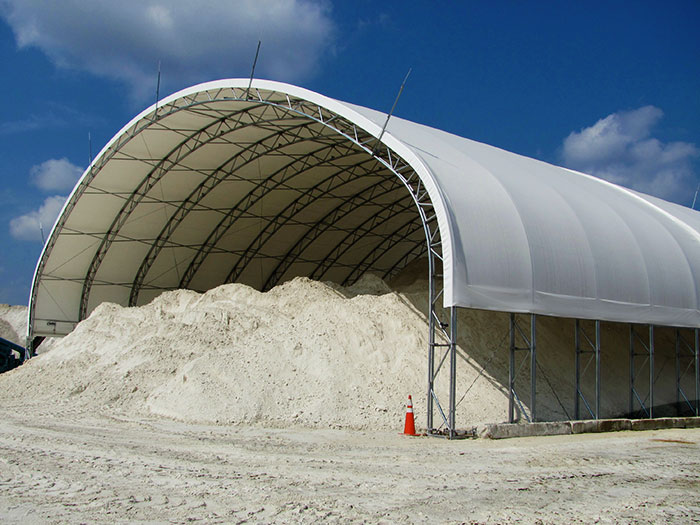 Fabric structure buildings for mining