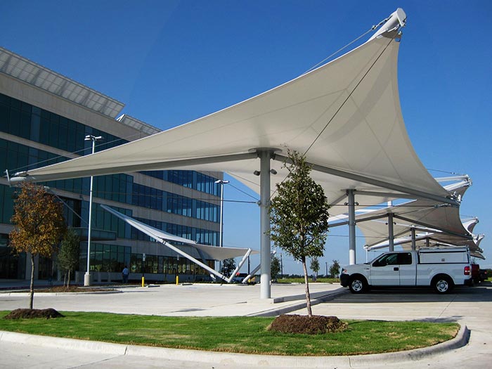 parking lot tensile structure sunshade