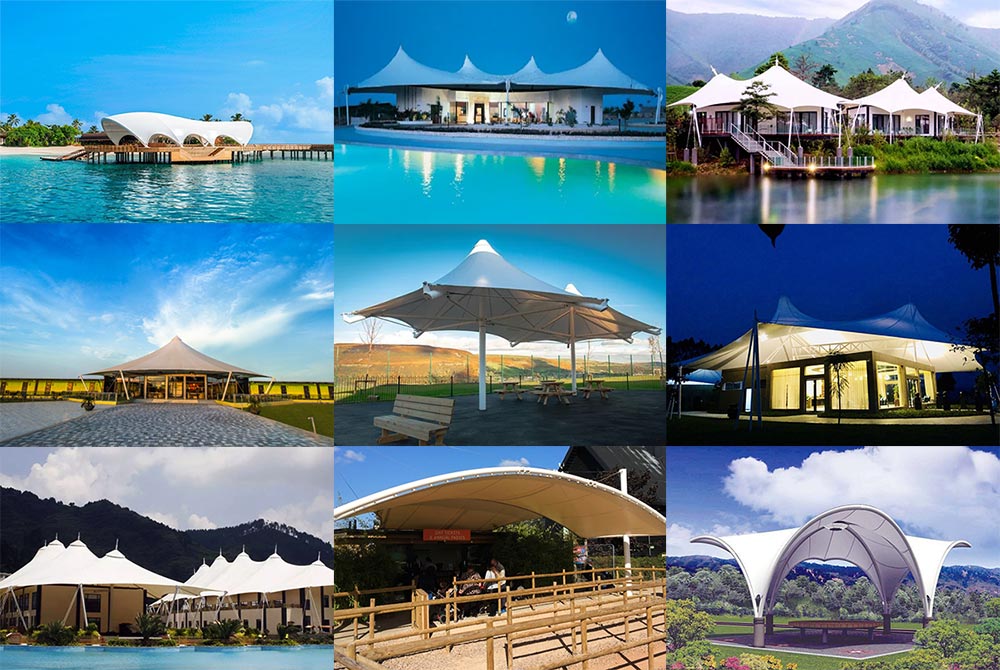 tensile fabric structures for leisure resorts