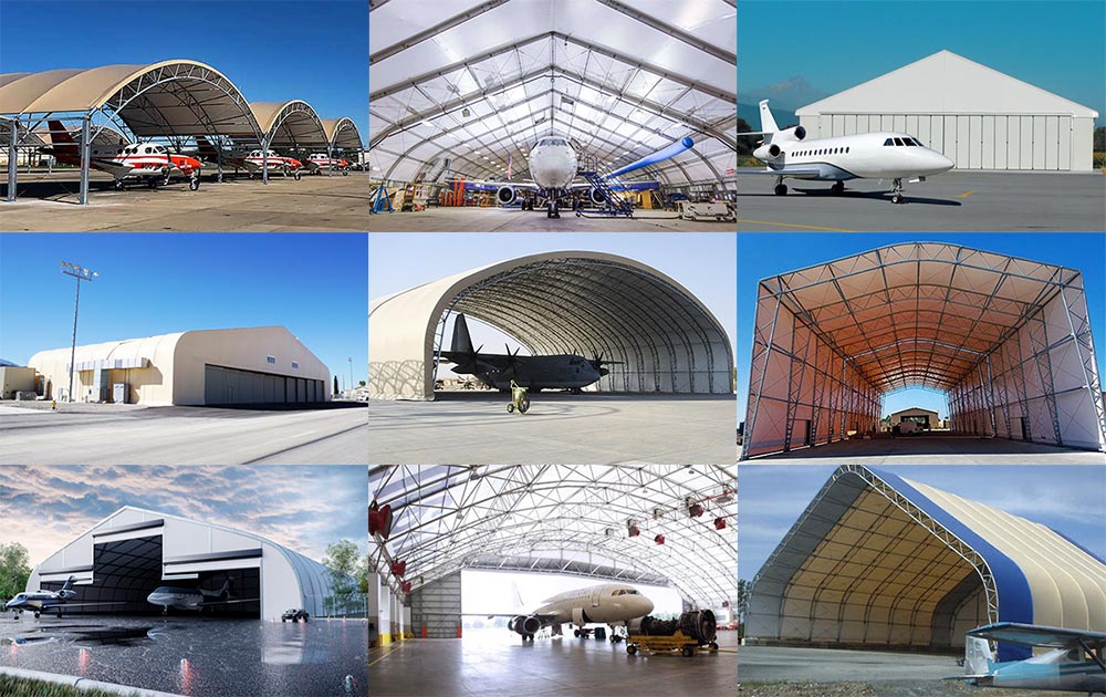 tensile fabric structures for aircraft hangar