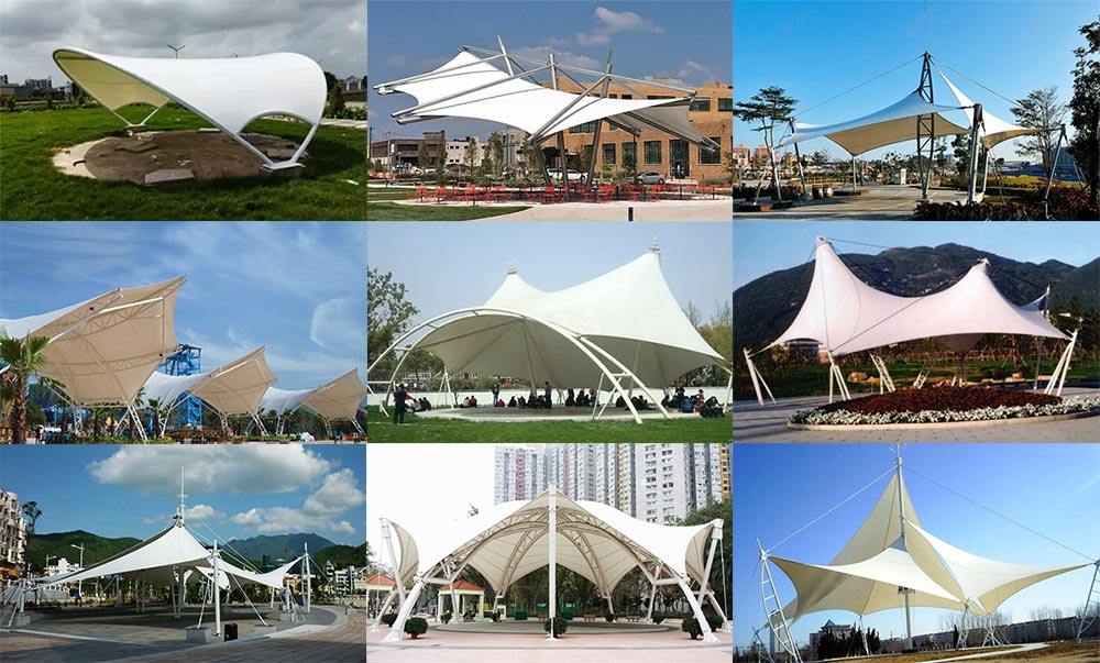 city park tensile fabric building membrane structure