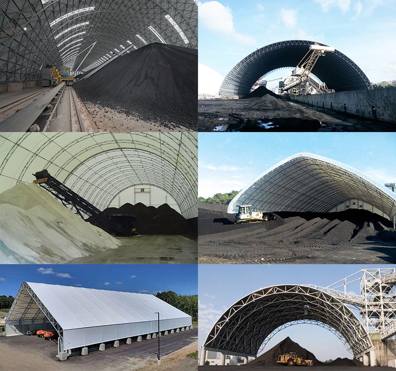 tension structures for coal storage shed