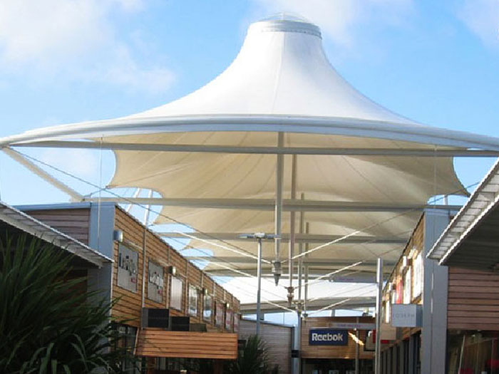 Tensile fabric structure for commercial street & pedestrian street