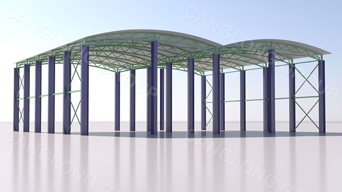 3D model of tensile membrane structure shed