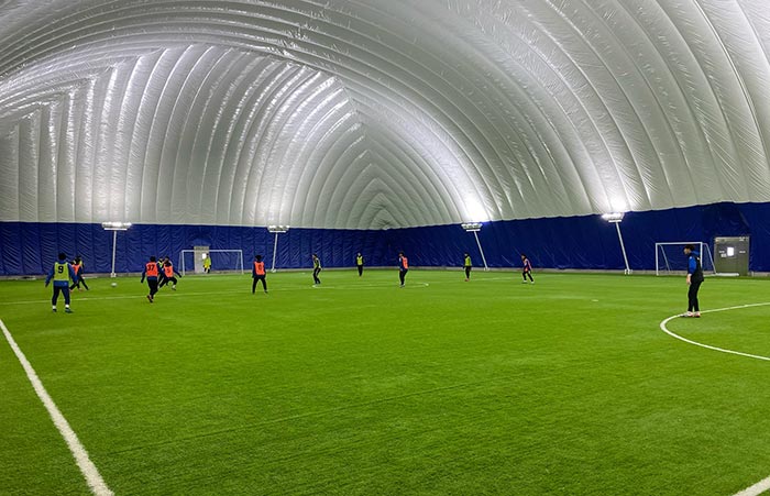 tensioned fabric structure football field